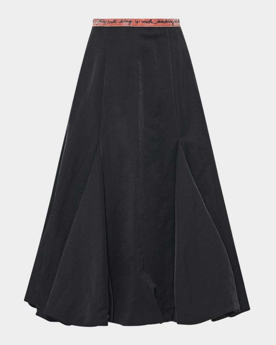 Donna Embroidered Godet Bubble Skirt
